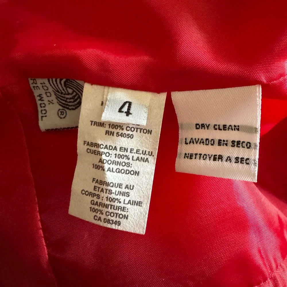 Stunning Red Wool blazer with accent collar